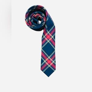 Bar III Navy and Crimson Plaid Tie